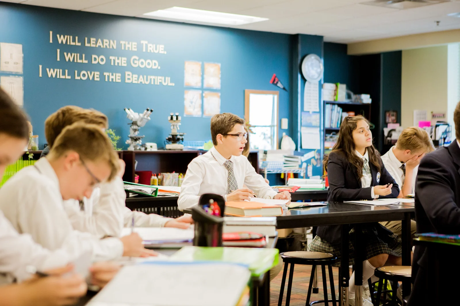 Students studying at Ascent Classical Acadmey